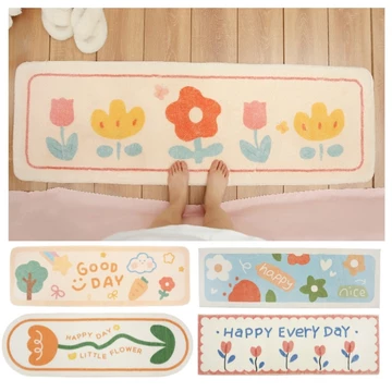 thảm trải sàn những bông hoa Vải nhung lông cừu thảm lau chân 40x60-60x180 thảm trải sàn phòng ngủ ̉m lông trải sàn phòng ngủ ̉m chống trượt thảm dài