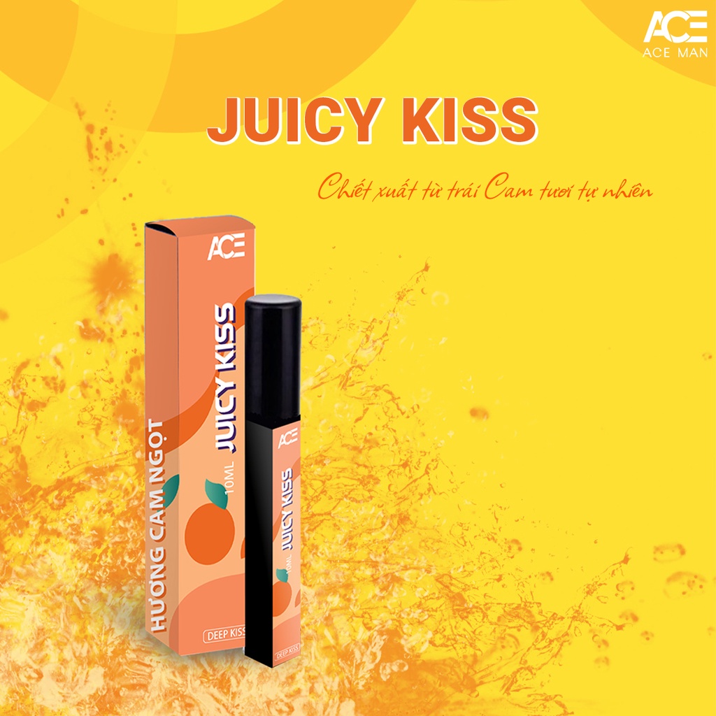 Xịt thơm miệng ACE Deep Kiss cho nam và nữ 10ml với 5 hương vị trái cây tự nhiên the mát khử mùi tức thì