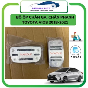 Ốp chân ga, ốp chân phanh xe Toyota Vios 2018-2021,CHẤT LIỆU nhôm cao cấp