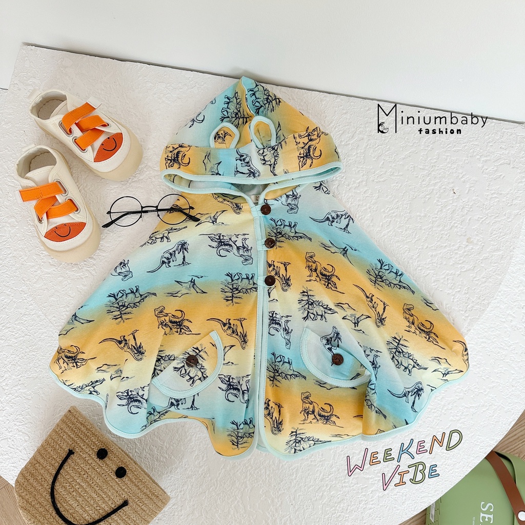 Áo choàng chống nắng cho bé trai, gái  miniumbabyfashion, kiểu cánh dơi trẻ em chất cotton-ACKLCAM