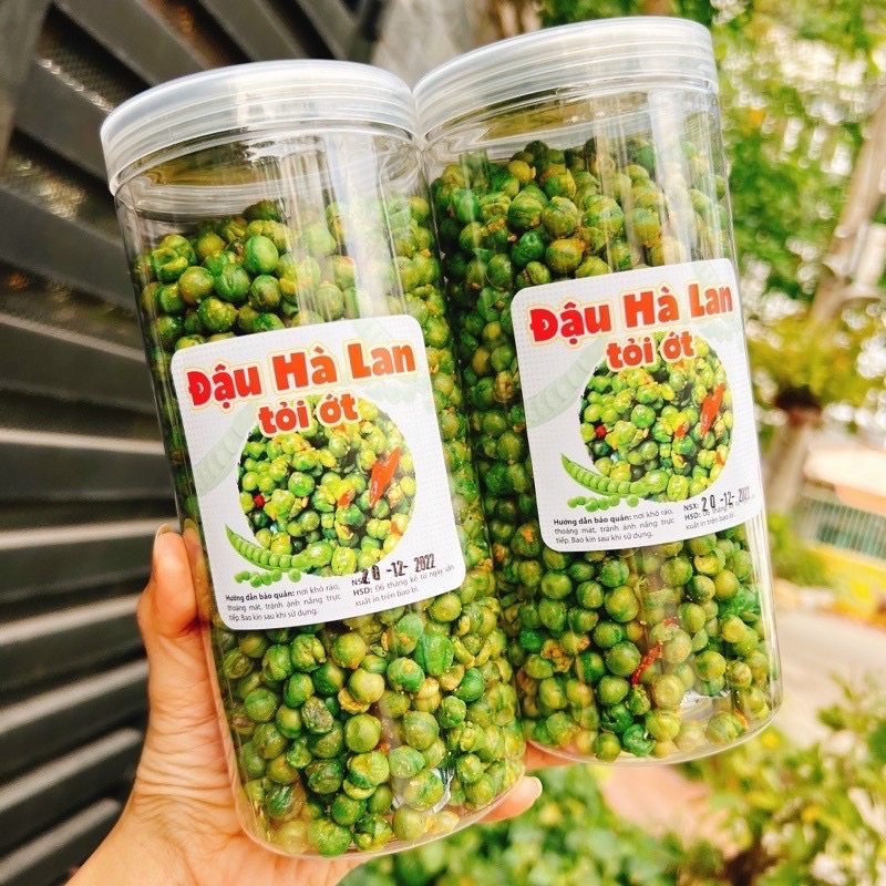 Đậu Hà Lan Tỏi Ớt loại 1 hàng ngon hạt lớn hộp 400gr/500Gr