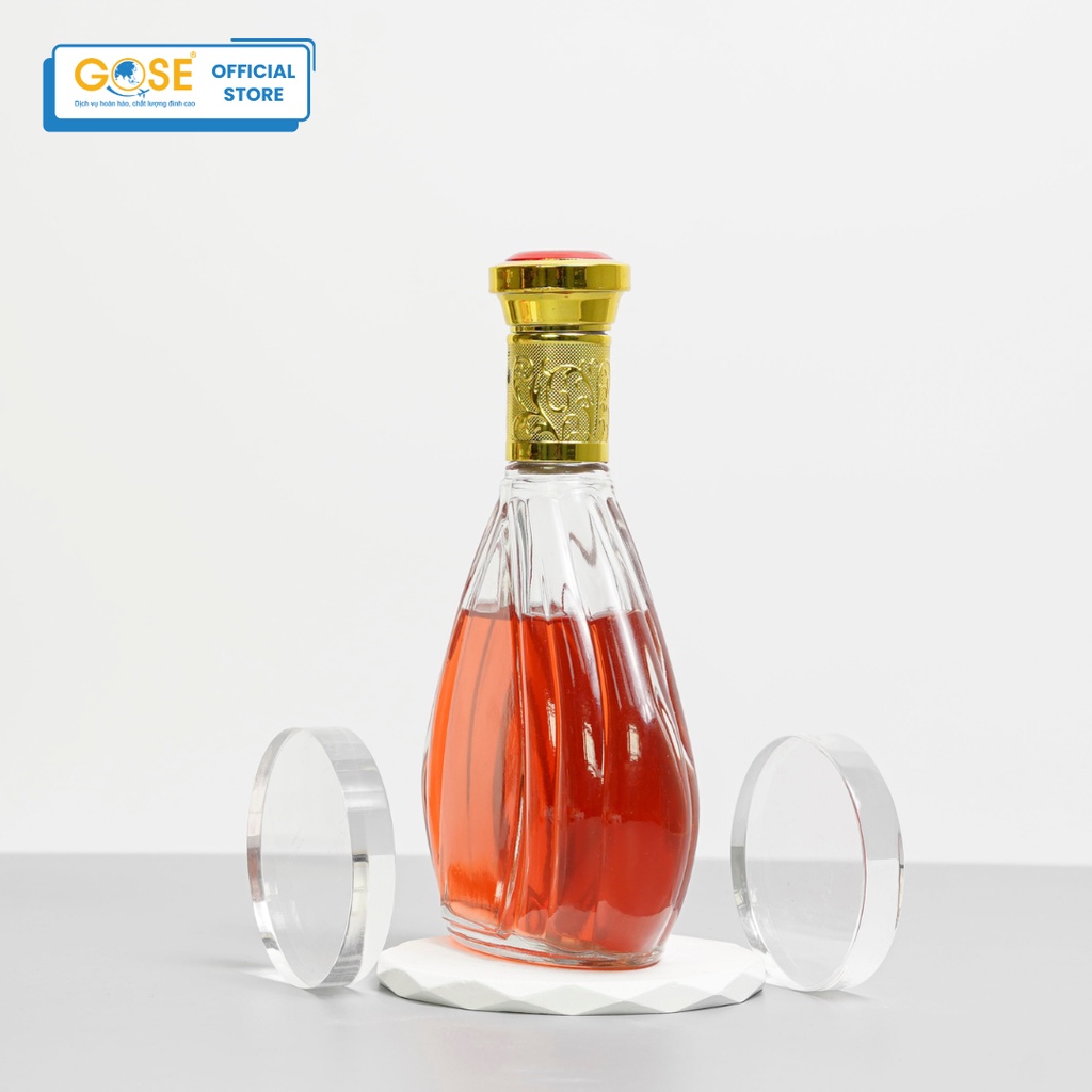 Ảnh Chai thủy tinh đựng rượu 500ml hình vỏ sò GOSE bình chiết thiết kế cánh quạt độc lạ 4