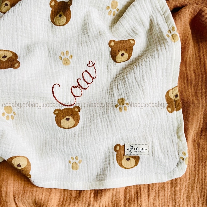 [CÒ BABY] CHĂN XÔ MUSLIN ORGANIC 4 LỚP CAO CẤP CHO BÉ
