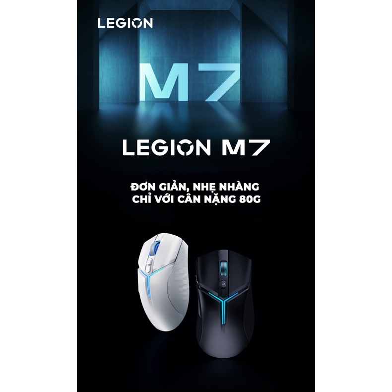Chuột Gaming Lenovo Legion M7 3 Mode kết nối 26000 DPI 9 nút chức