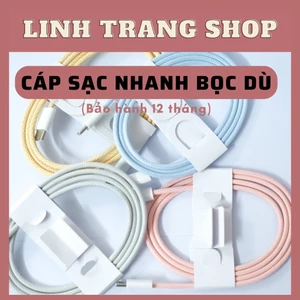 Cáp Sạc Nhanh Bọc Dù Nhiều Màu Sắc PD 20W (Bảo Hành 1 Năm)