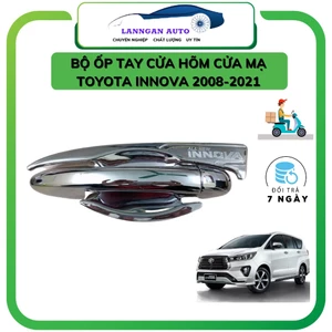 Ốp tay cửa xe Toyota Innova 2010- 2023, ốp hõm cửa Innova, MẪU nhựa MẠ CROM ABS sáng bóng