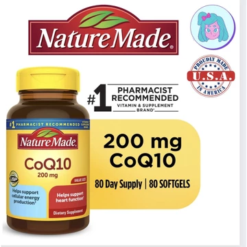 Viên uống bổ tim mạch CoQ10 Nature Made (Cam kết hàng chuẩn USA)