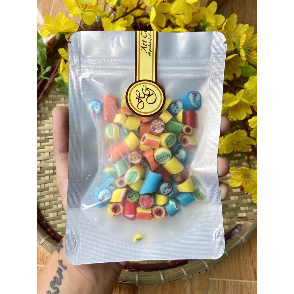 Kẹo ngậm hương trái cây được tạo hình nghệ thuật ( túi 60 gr ) kẹo viên kẹo cứng tạo hình thủ công