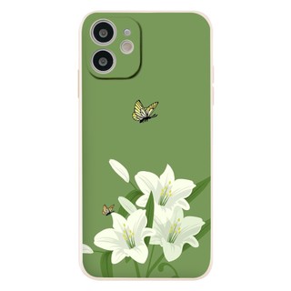 Ốp iphone - Ốp lưng iphone cạnh vuông bảo vệ camera hoa ly trắng dành cho ip 6 đến 16promax - ng364