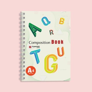 Sổ lò xo kẻ ngang 200 trang khổ A4 TUANVIET BOOKS chủ đề Alphabet - Phù hợp làm sổ kế hoạch, sổ nhật kí, tập vở ghi chép