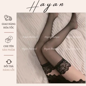 HT002 Tất lưới trơn sexy gợi cảm, tất lưới ngang đùi ren mềm mại HT002