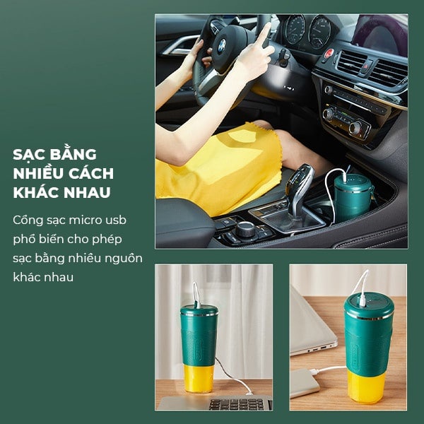 Ảnh Máy xay sinh tố cầm tay mini đa năng YOICE 6 lưỡi cối thủy tinh dung tích 300ml [HÀNG CHÍNH HÃNG - BẢO HÀNH 1 NĂM] 3