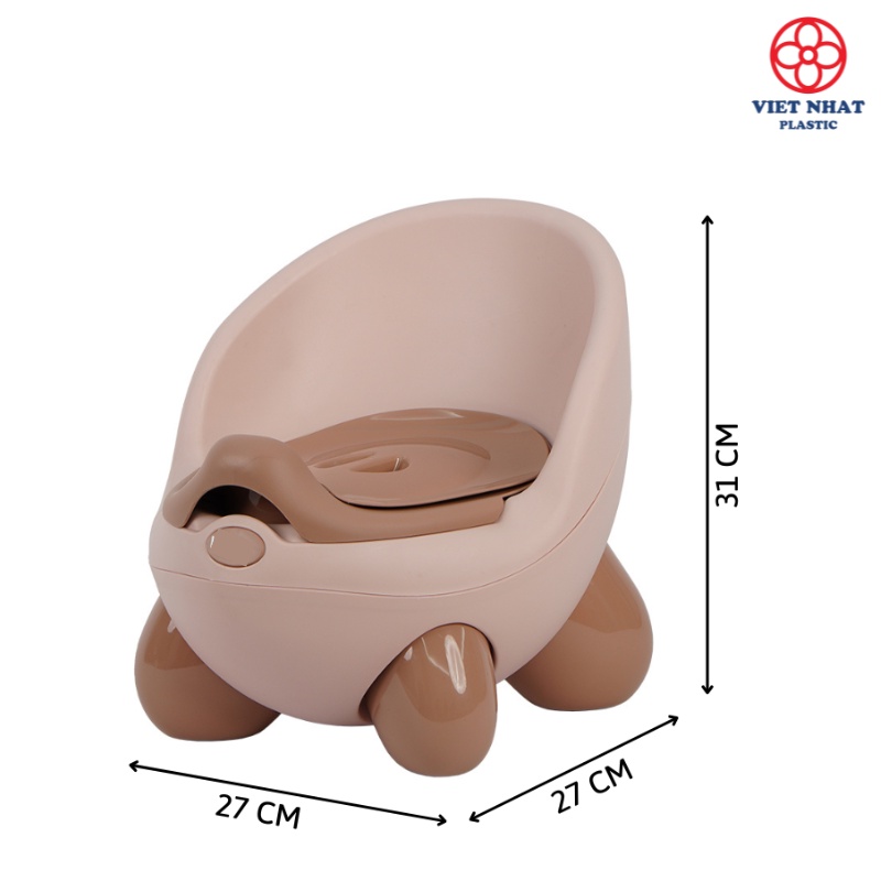 Bô Vệ Sinh Cho Bé Bô Gấu Hokori 5458 Có Nắp, Tựa Lưng An Toàn Cho Bé Từ 6 Tháng Đến 4 Tuổi Việt Nhật