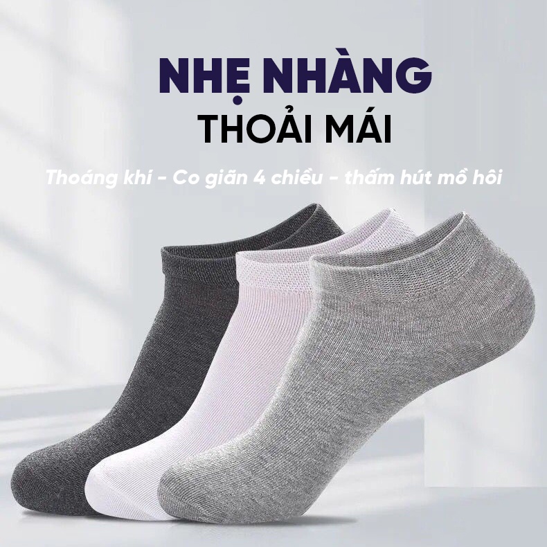 Tất vớ cổ ngắn nam nữ chât liệu cotton co giãn bốn chiều, phong cách đơn giản dễ phối đồ - Ekiu Shop