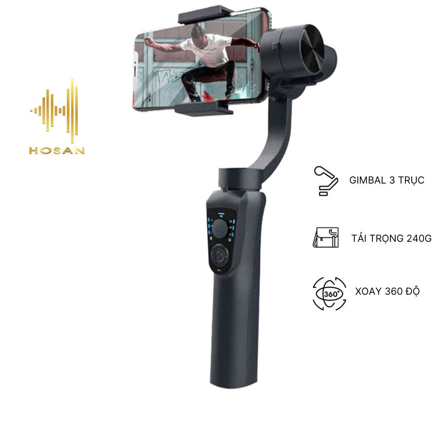 Gimbal chống rung cho điện thoại HOSAN S5B 3-AXIS khả năng ổn định cao, quay theo vật chủ tốt, pin cao đến 10h