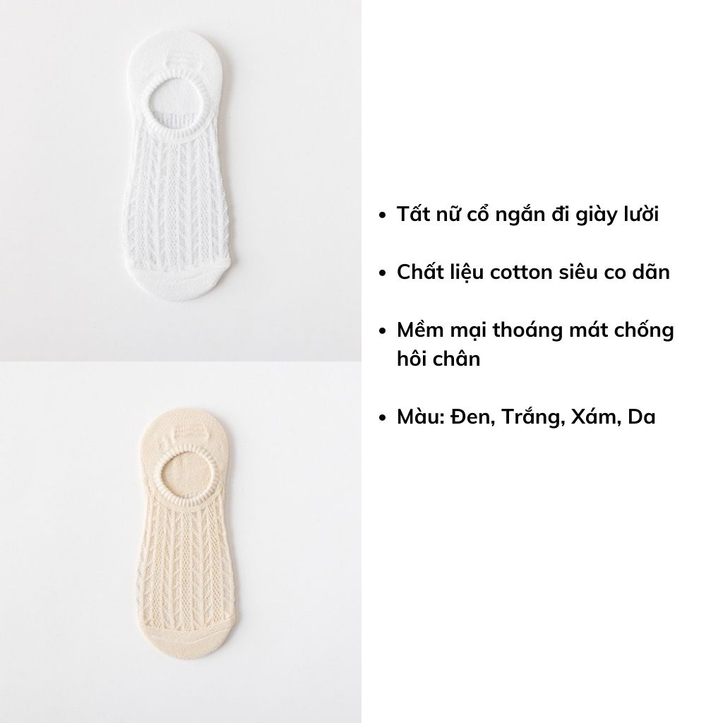 Tất nữ cổ thấp siêu mỏng thông thoáng cotton thấm hút mồ hôi chống hôi chân LANIXA T81