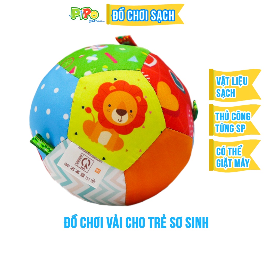 Ảnh Bóng vải PiPo Color 12 miếng ghép cho trẻ dễ dàng luyện cầm nắm, hình vẽ bắt mắt 1