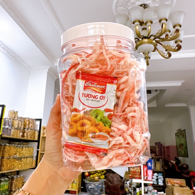 Mực Thái Xé Sợi Hấp Dừa Loại ngon đặc biệt- 1Hộp Vuông 500gr