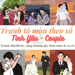 Tranh tô màu số Tình Yêu, Couple, Cặp Đôi | DIY TinaSweet