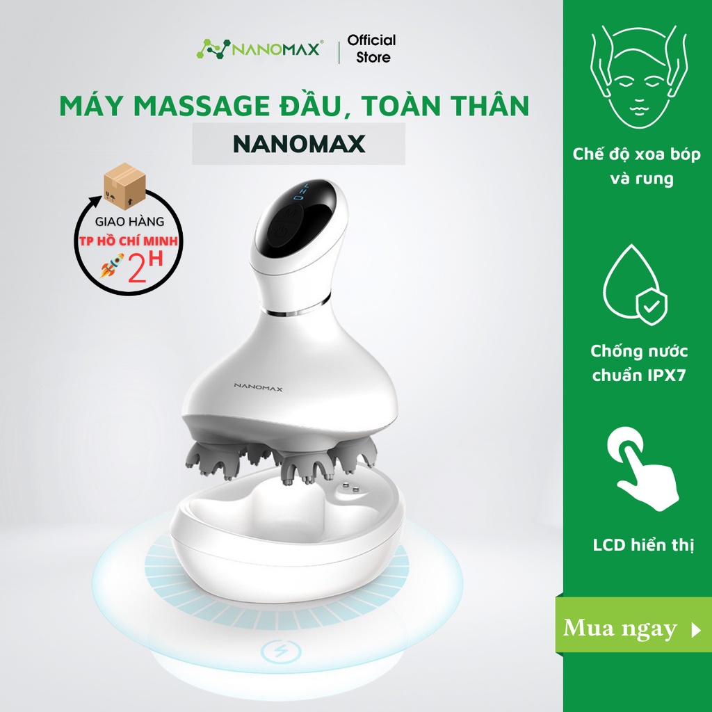 Ảnh Máy Massage Đầu, Cổ, Mặt, Toàn Thân Mini Đa Năng NANOMAX K101, Rung và Xoa Bóp Đầu Giải Toả Căng Thẳng, Mệt Mỏi 1