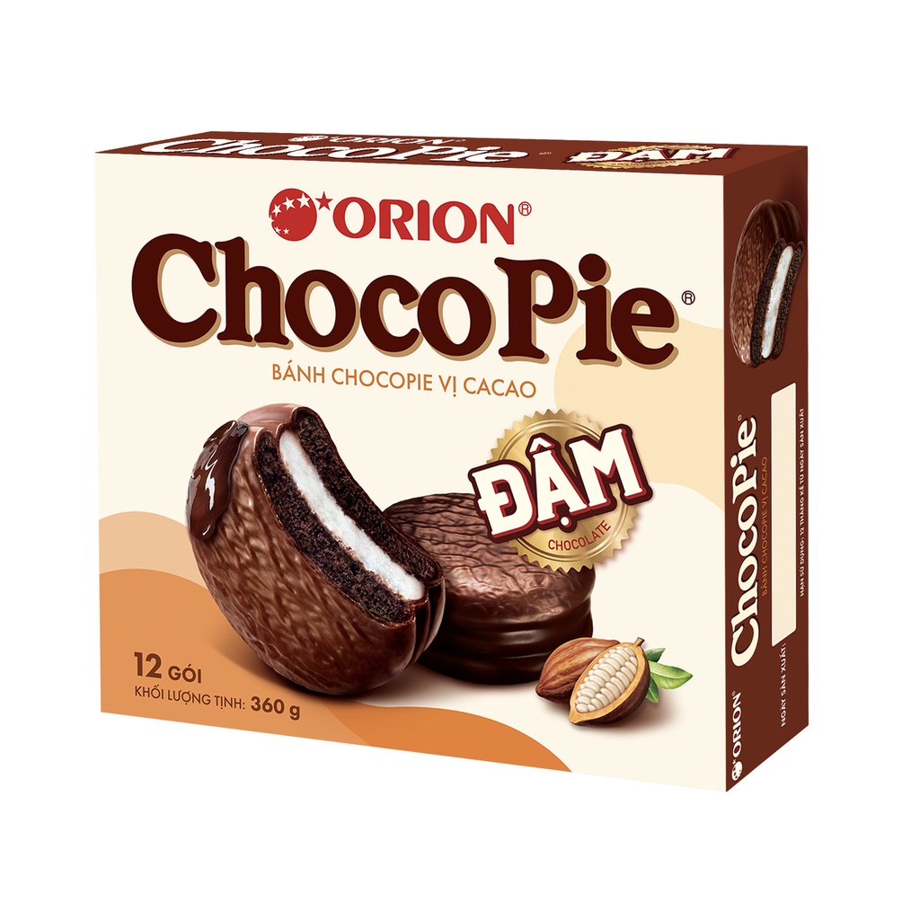 Bánh Orion Chocopie Đậm vị Cacao / Dark Chocopie hộp 360g (12 chiếc ...