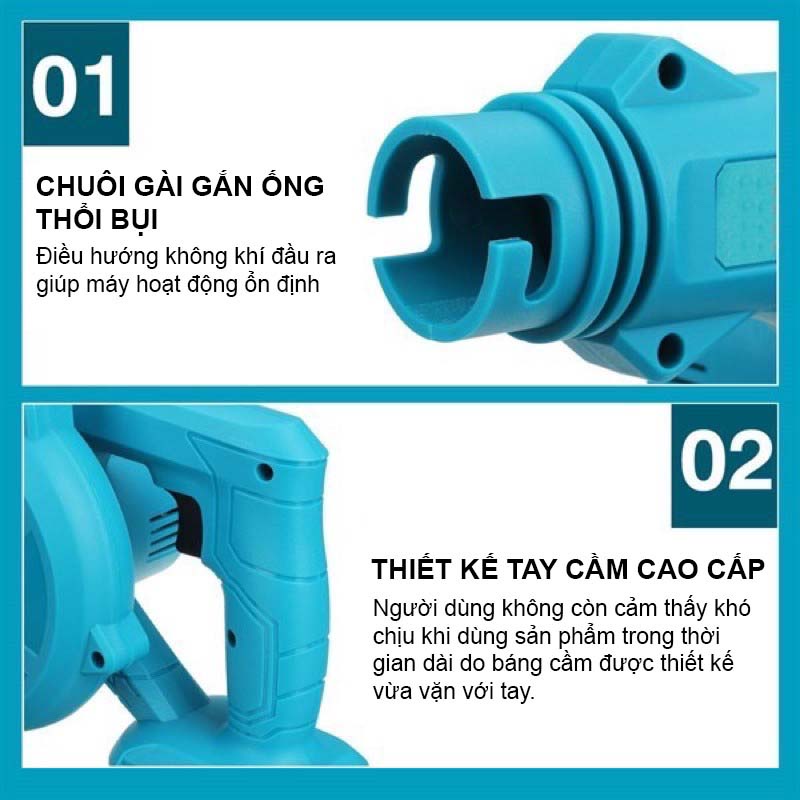 Máy thổi bụi dùng pin Makitta dùng chân pin thông dụng