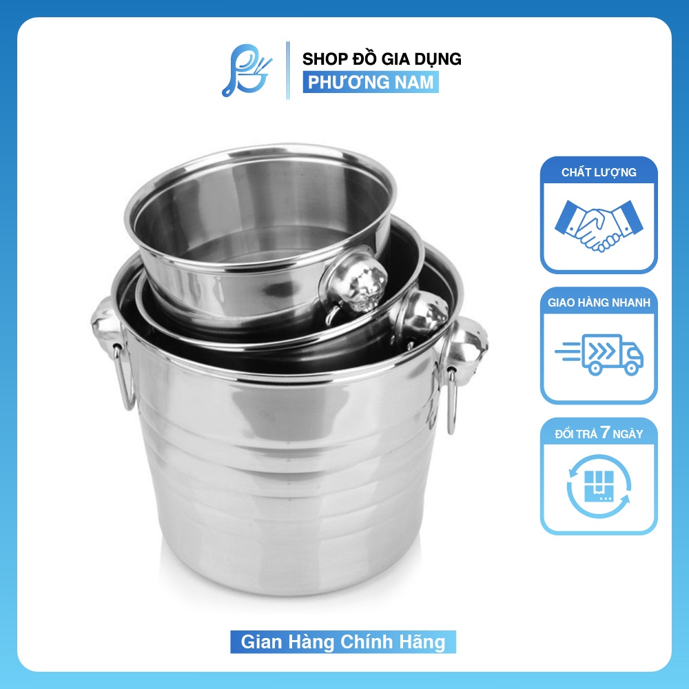 Xô inox đựng đá có quai núm 3500ml | Shopee Việt Nam