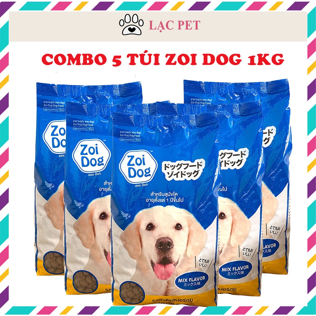 COMBO 5 TÚI ZOI DOG 1KG - Thức ăn cho CHÓ trưởng thành | Shopee Việt Nam