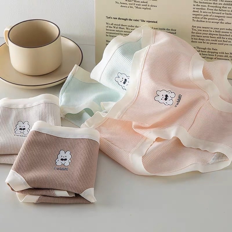 COMBO 10 QUẦN LÓT COTTON TĂM VIỀN SU HÌNH THỎ 0119