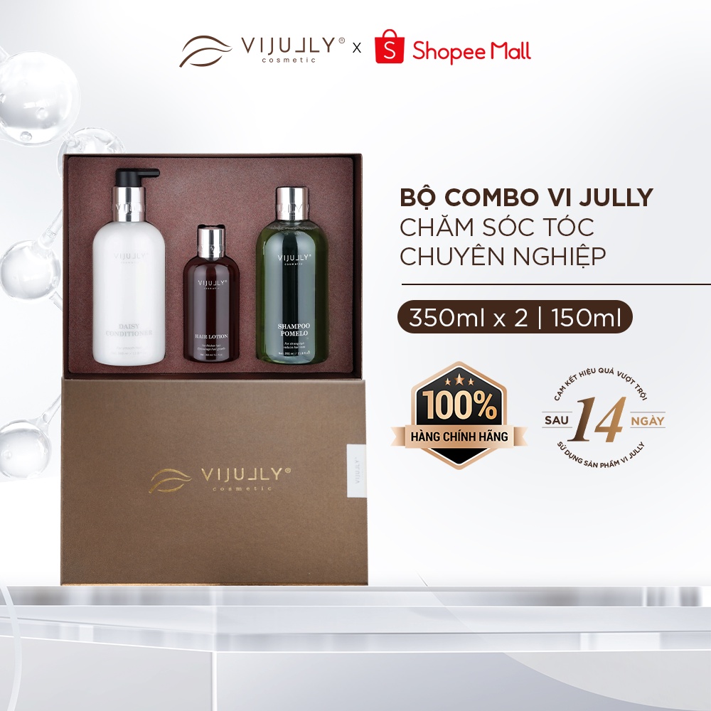 Review Bộ 3 Vijully: Dầu Gội Bưởi, Xả Dừa, Tinh Dầu - Kích Mọc Tóc, Ngăn Rụng Hiệu Quả