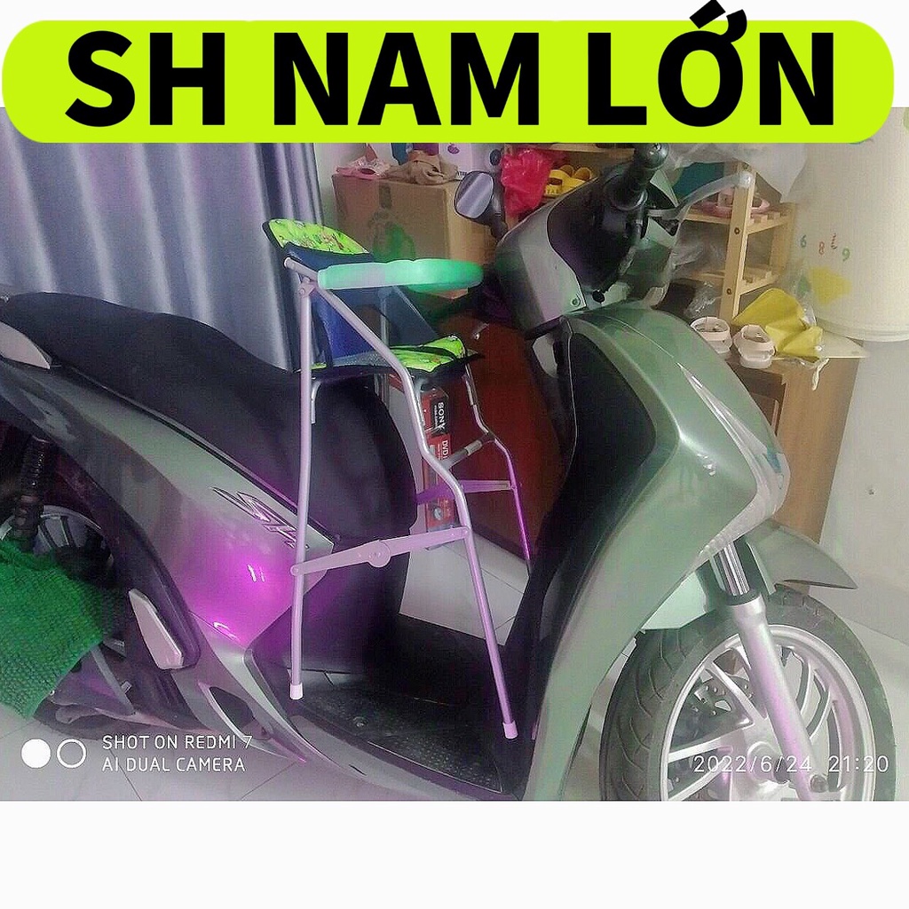 Ghế ngồi xe máy tay ga SH NAM - SH LỚN cho bé ,Ghế ga xếp gấp gọn sắt sơn tĩnh điện , AN TOÀN CHO BÉ
