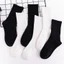Sỉ tất 10 đôi trơn cao cổ nam nữ 3B màu trắng, đen chất cotton thoáng mịn dệt kim- CBTT10