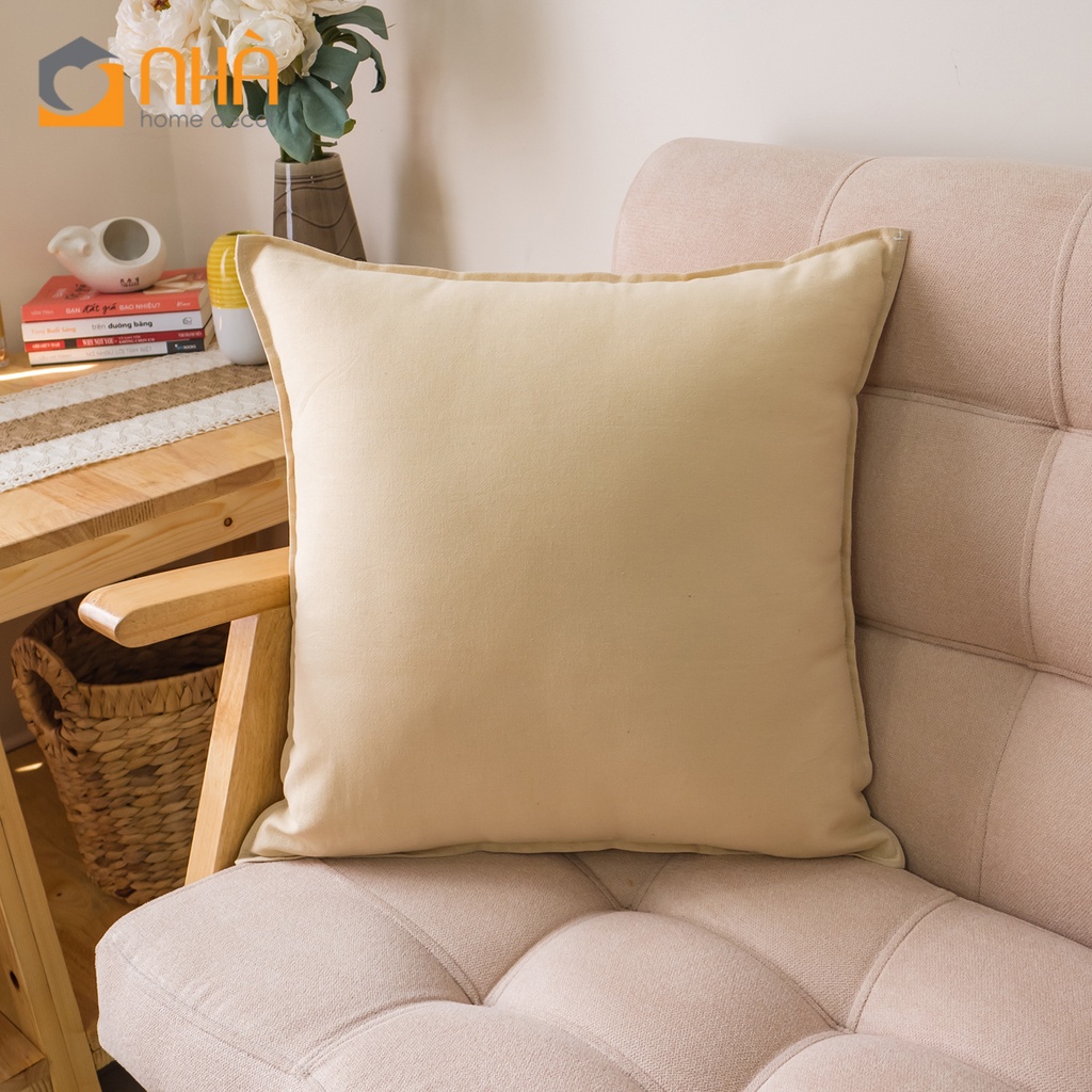 Vỏ Gối Tựa Lưng Gối sofa Cotton Trơn Màu Phong Cách Nhật Bản