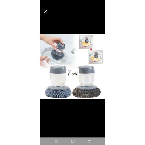 [COMBO 2]Cọ Xoong Nồi Có Tay Cầm Kèm Bình Chứa Dầu Rửa Siêu Tiện Lợi, Búi Cọ Bát Đĩa Đa Năng - Mã: AK589