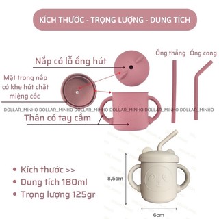 Cốc tập uống 3 giai đoạn silicone cho bé ăn dặm