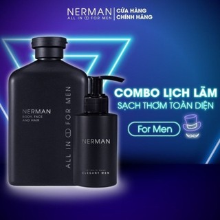 Combo Lịch Lãm Nerman Dầu Gội Đầu Hương Nước Hoa Cao Cấp và Dung Dịch Vệ Sinh Nam