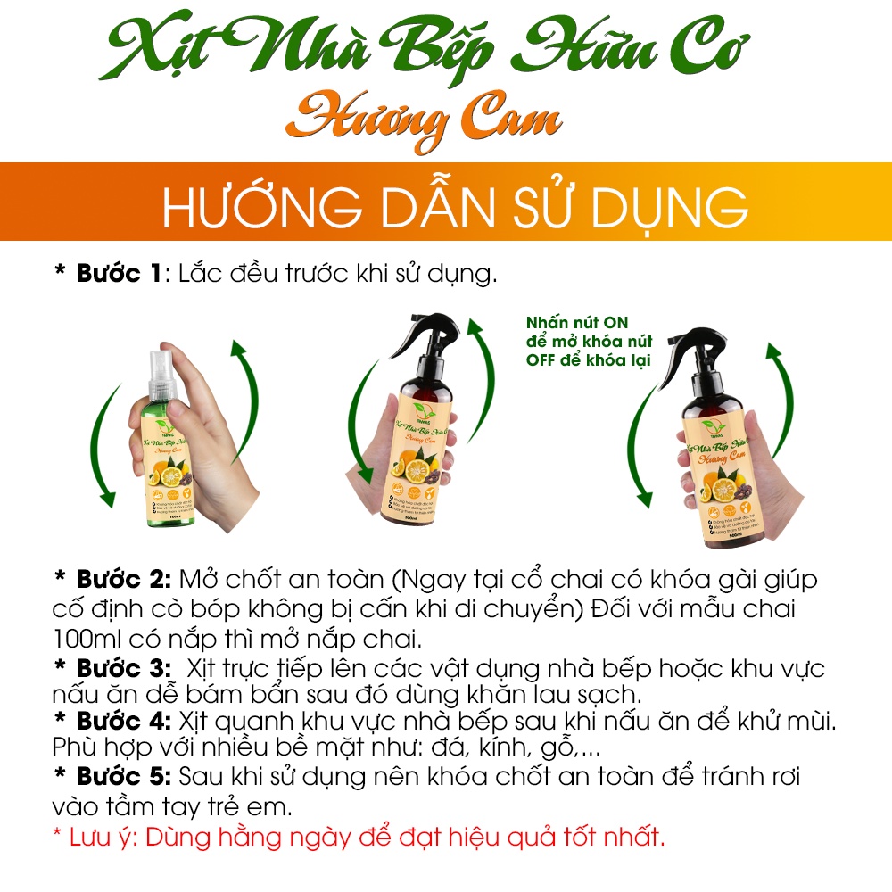 Ảnh Nước lau bếp - Xịt bếp đa năng hữu cơ bồ hòn hương cam TAMAS chai 300ml-500ml giúp làm sạch, khử mùi, khử khuẩn nhà bếp. 3