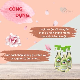 Chai xịt tẩy rửa nhà tắm đa năng Denkmit Đức vệ sinh thiết bị phòng tắm lavabo sen vòi vách kính bồn tắm wc 750ml