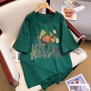 Áo thun HIIXIIVI cotton tay ngắn dáng suông in họa tiết trẻ trung thời trang unisex size 5XL