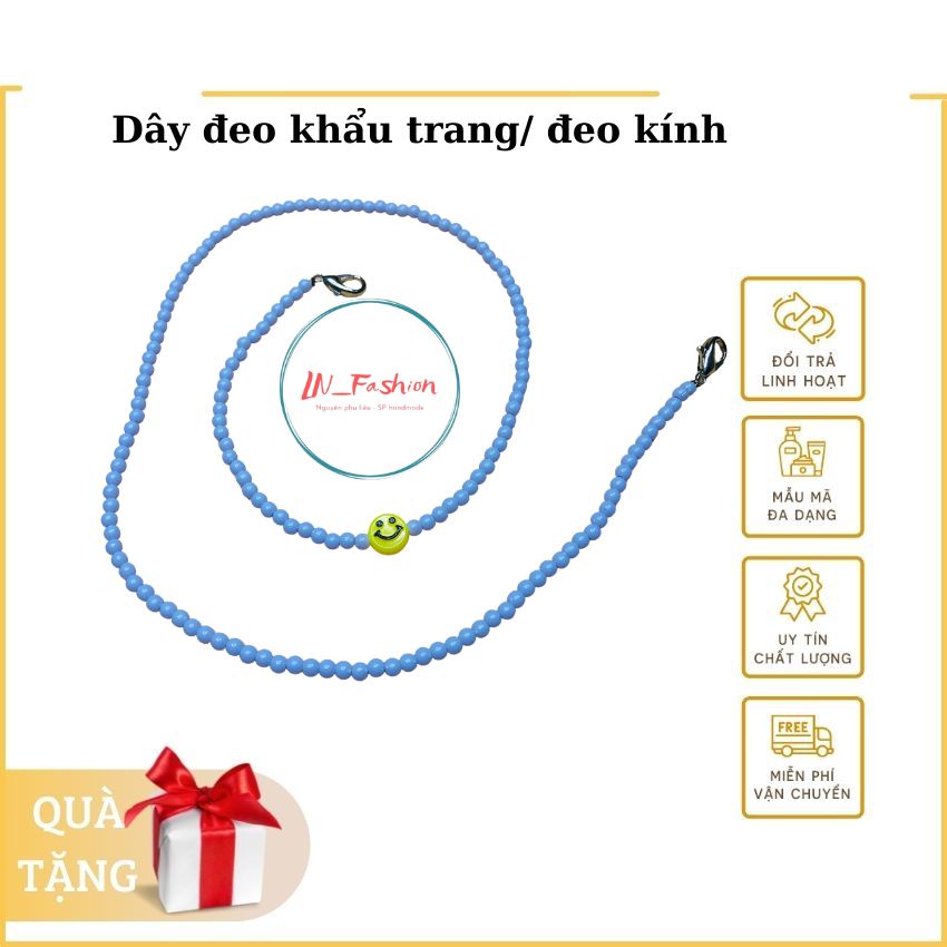 Dây Đeo Khẩu Trang/ Đeo Kính Cho Bé Bằng Cườm Phong Cách Hàn Quốc