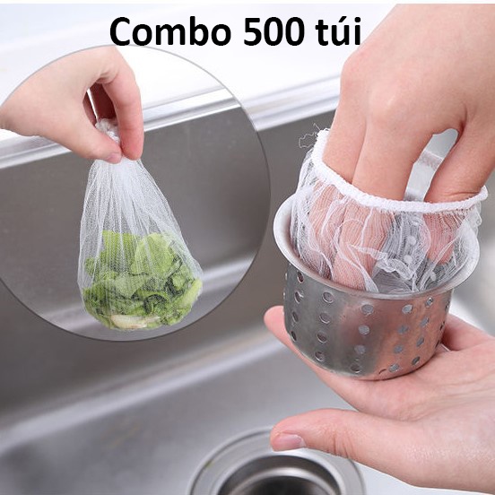 Combo 500 Túi Lưới Lọc Rác Bồn Rửa Bát Rửa Chén Chặn Rác Sạch Sẽ Có ...