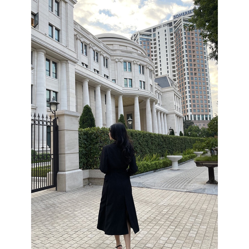 Măng tô cách điệu - Măng tô ve lệch sang trọng