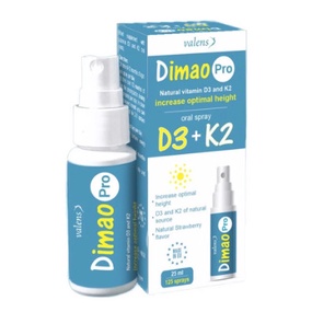 D3 K2 dạng xịt hỗ trợ tăng chiều cao Valens Dimao Pro Spray D3K2 25ml