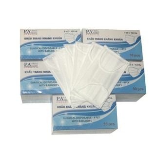 Hộp 50 chiếc khẩu trang y tế 4 lớp kháng khuẩn chống bụi, giá rẻ nhất thị trường
