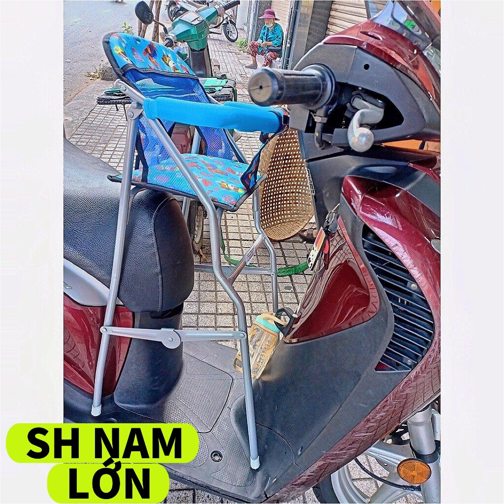 Ghế ngồi xe máy tay ga SH NAM - SH LỚN cho bé ,Ghế ga xếp gấp gọn sắt sơn tĩnh điện , AN TOÀN CHO BÉ
