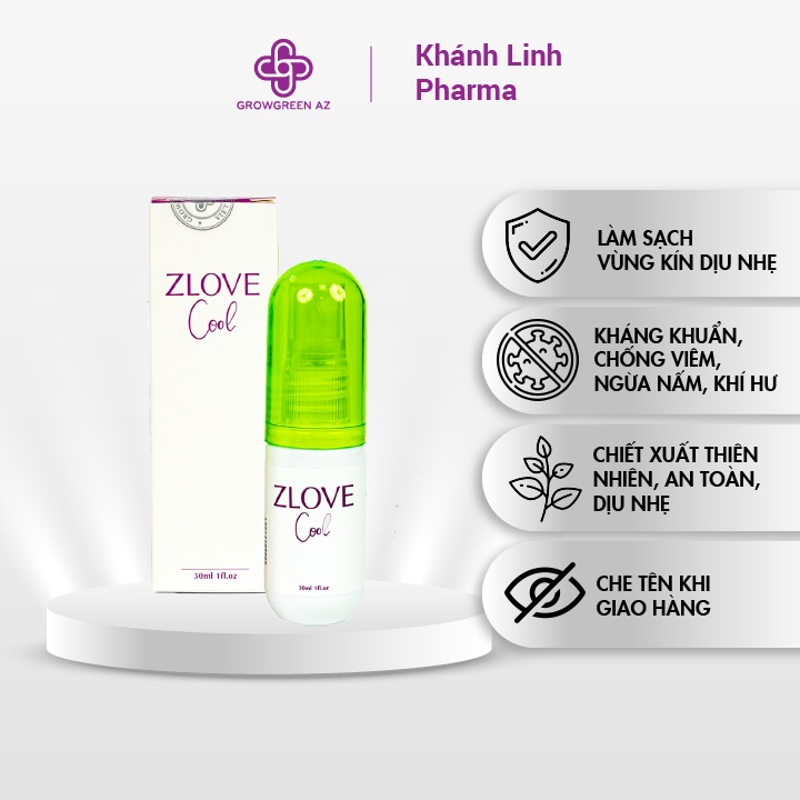 ZLVC-Dung Dịch Vệ Sinh Dạng Xịt Zlove Cool 30ml Hàng Chính Hãng Thành Phần Thảo Dược- Không Gây Kích Ứng