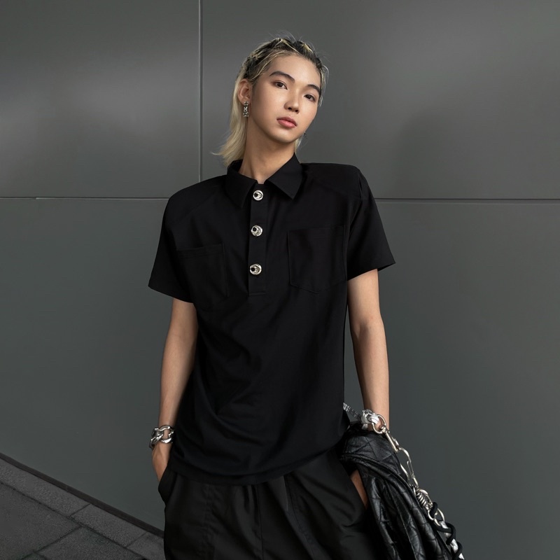 TWINKLE POLO V.2 - Áo polo nam nữ đính khuy đệm vai