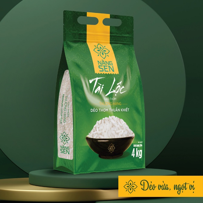 Gạo Dẻo Thơm Nàng Sen Tài Lộc Túi 4Kg - Gạo Organic Việt Nam | Shopee ...