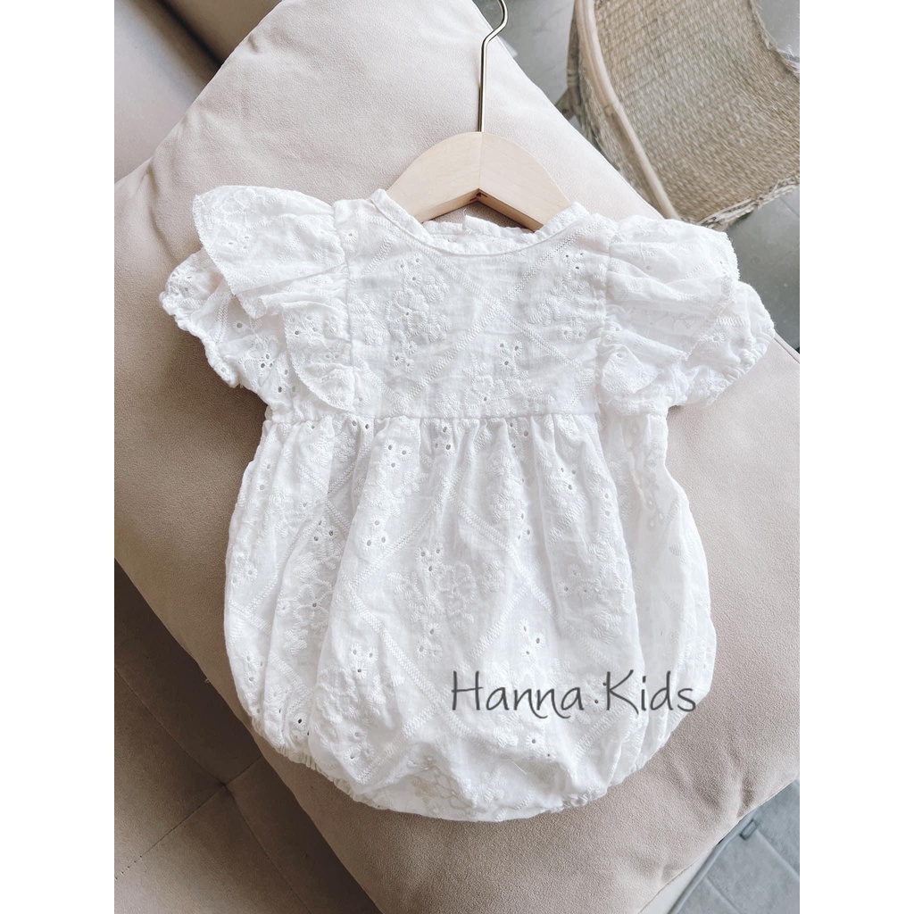 Bodysuit ren cánh tiên thêu hoa nổi cho bé từ 5-11kg Tiệm Nhà Bơ