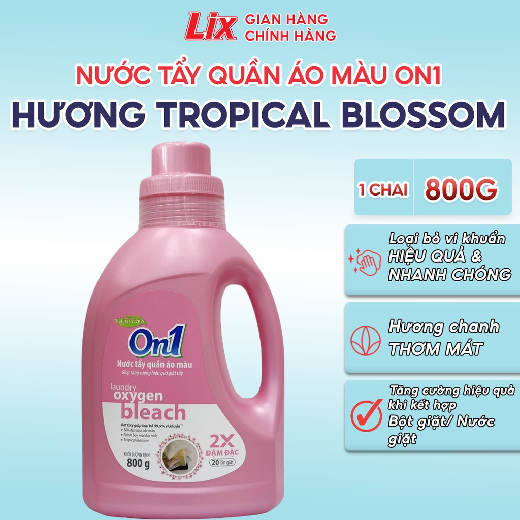 Ảnh Nước tẩy quần áo On1 màu hương Tropical Blossom 800g N7601 khử mùi hôi ẩm mốc lưu hương thơm mát - Lixco Việt Nam 1